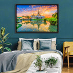 Wat Non Kum Sunset Reflection Wall Art