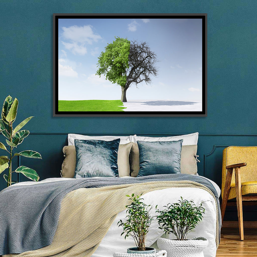 Split Seasons Tree Wall Art