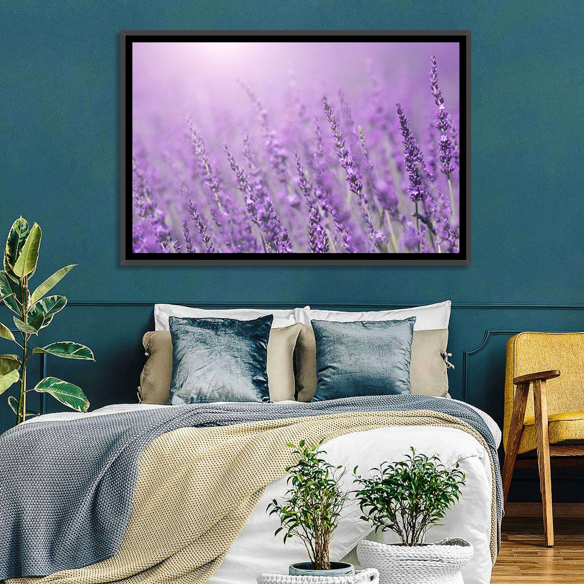 Sunlit Lavender Field Wall Art