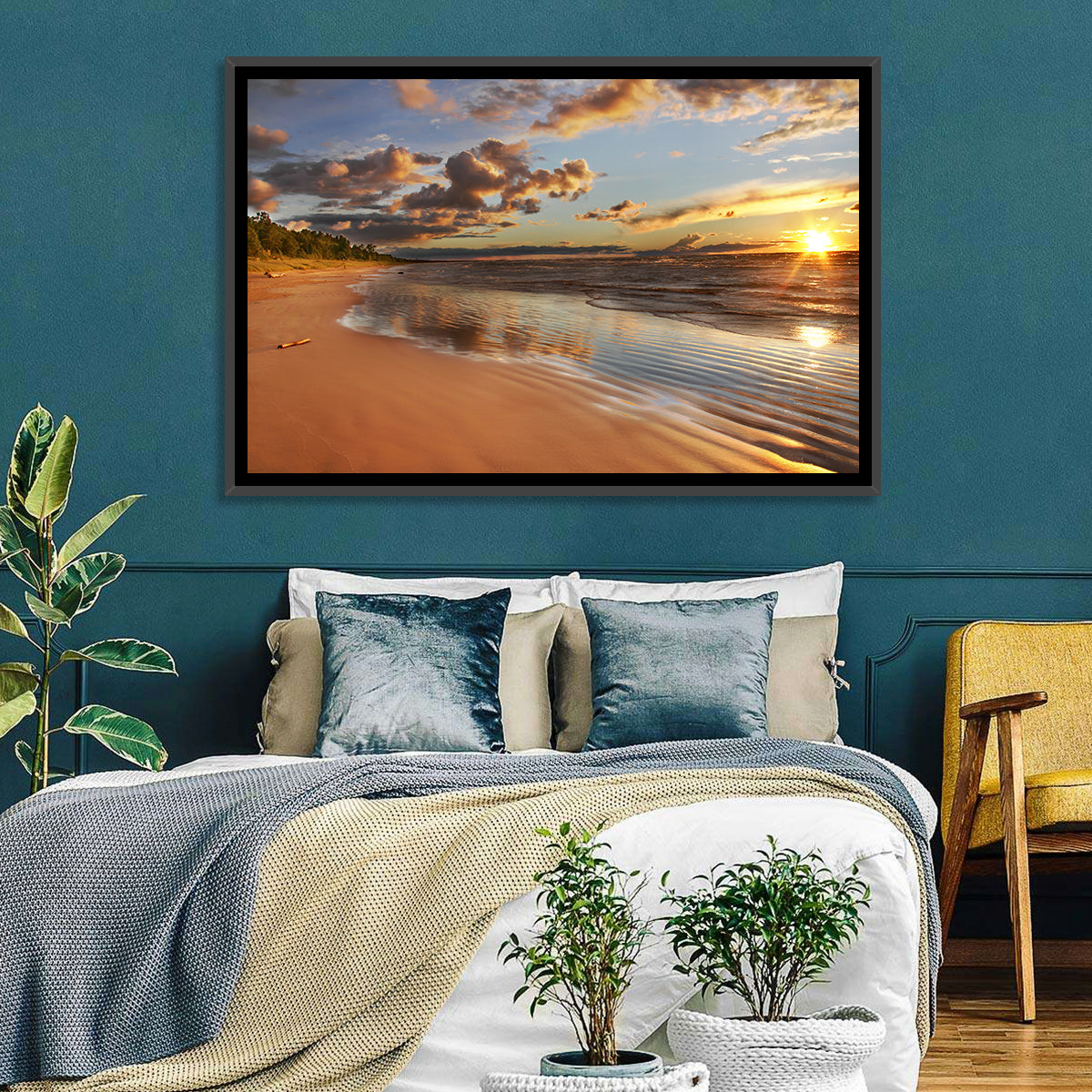 Lake Huron Sunset Beach Wall Art