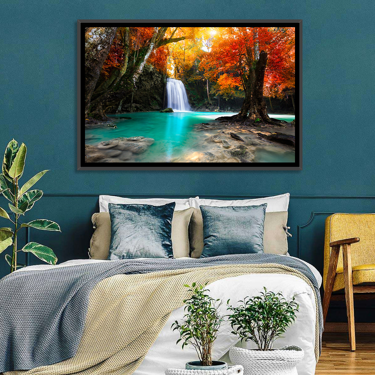 Erawan Waterfall, Kanchanaburi Wall Art in a room, landscape
