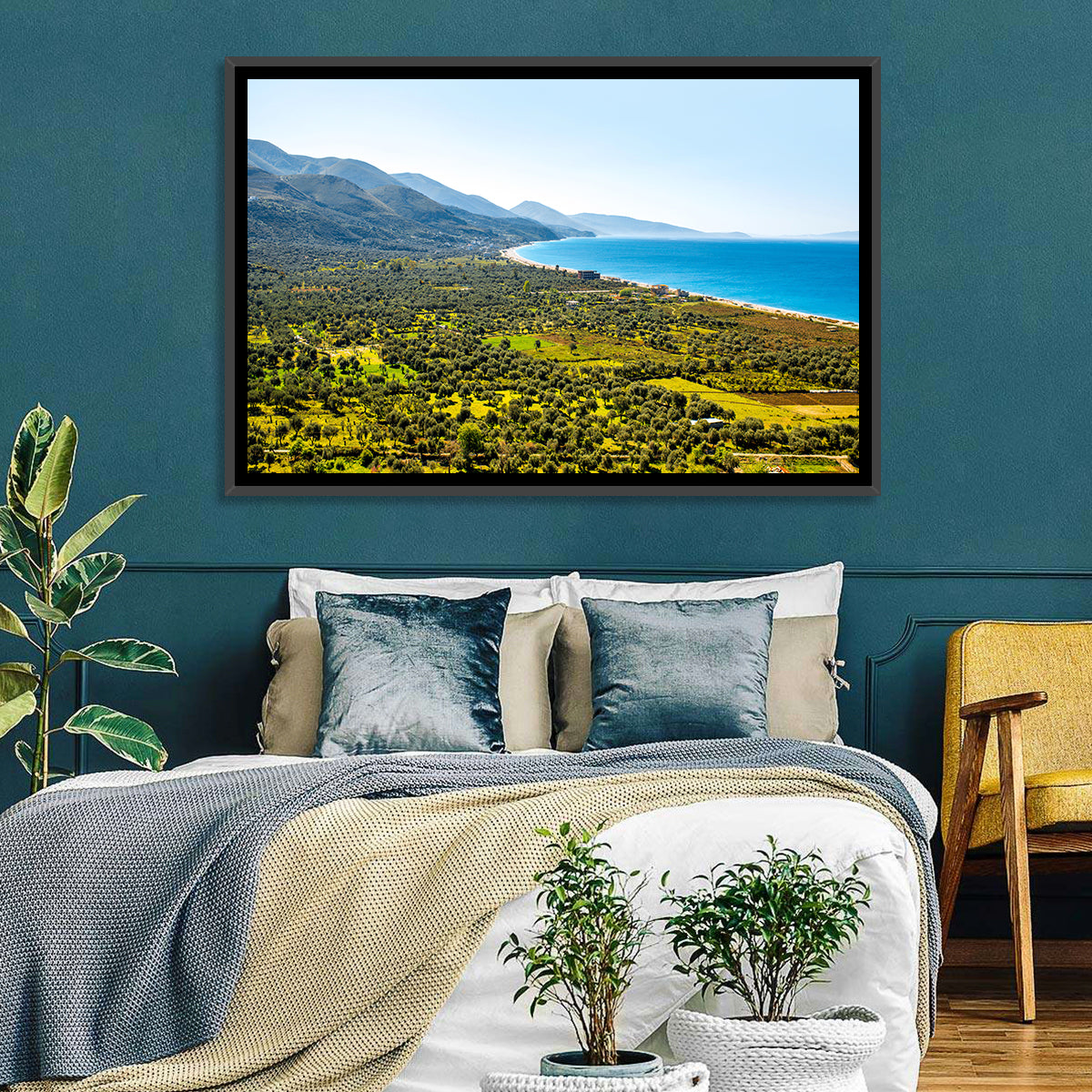 Borsh Coastline, Albania Wall Art in a room, landscape