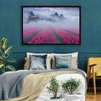 Misty Pink Tulip Field Wall Art