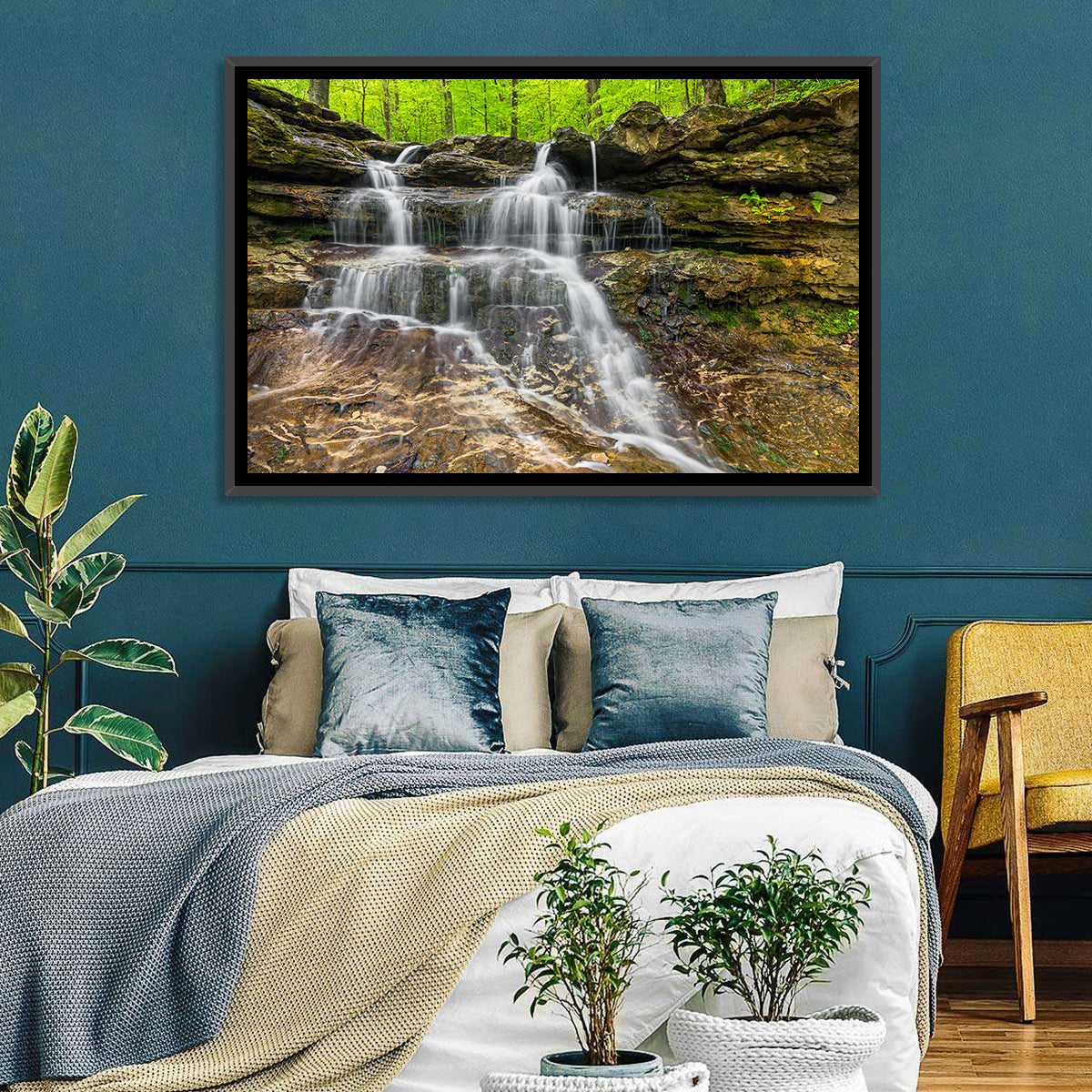 Mossy Ledge Waterfall Wall Art