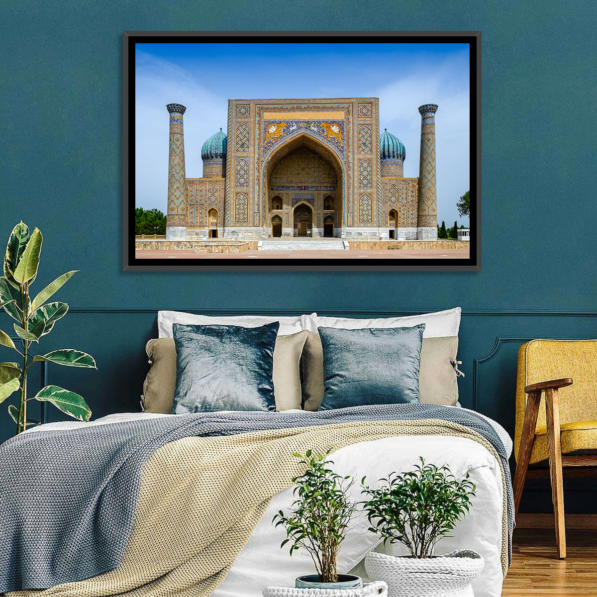 Sher-dor Madrasah, Registan Square Wall Art in a room, landscape