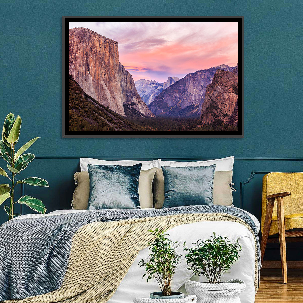 El Capitan at Tunnel View Wall Art in a room, landscape