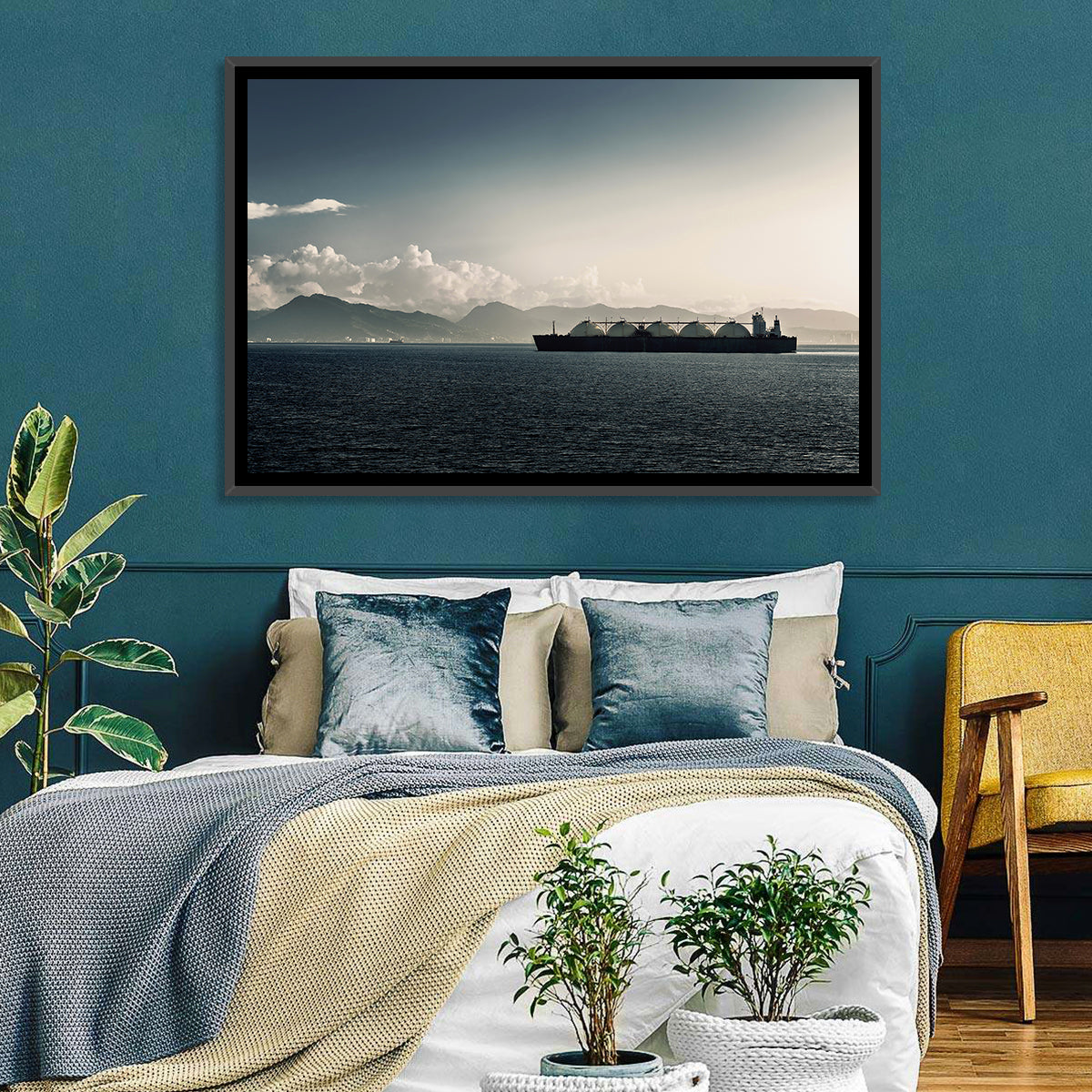 Lng Tanker at Sea Wall Art in a room, landscape