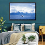 Humpback Whale with Snow Capped Mountains Wall Art