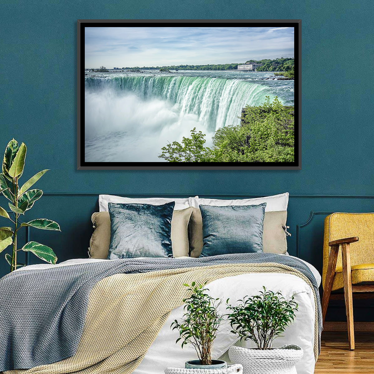 Horseshoe Falls Vista Wall Art in a room, landscape