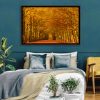 Golden Beech Tree Tunnel in Autumn Wall Art