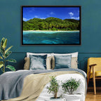 Turquoise Tropical Island Scene Wall Art