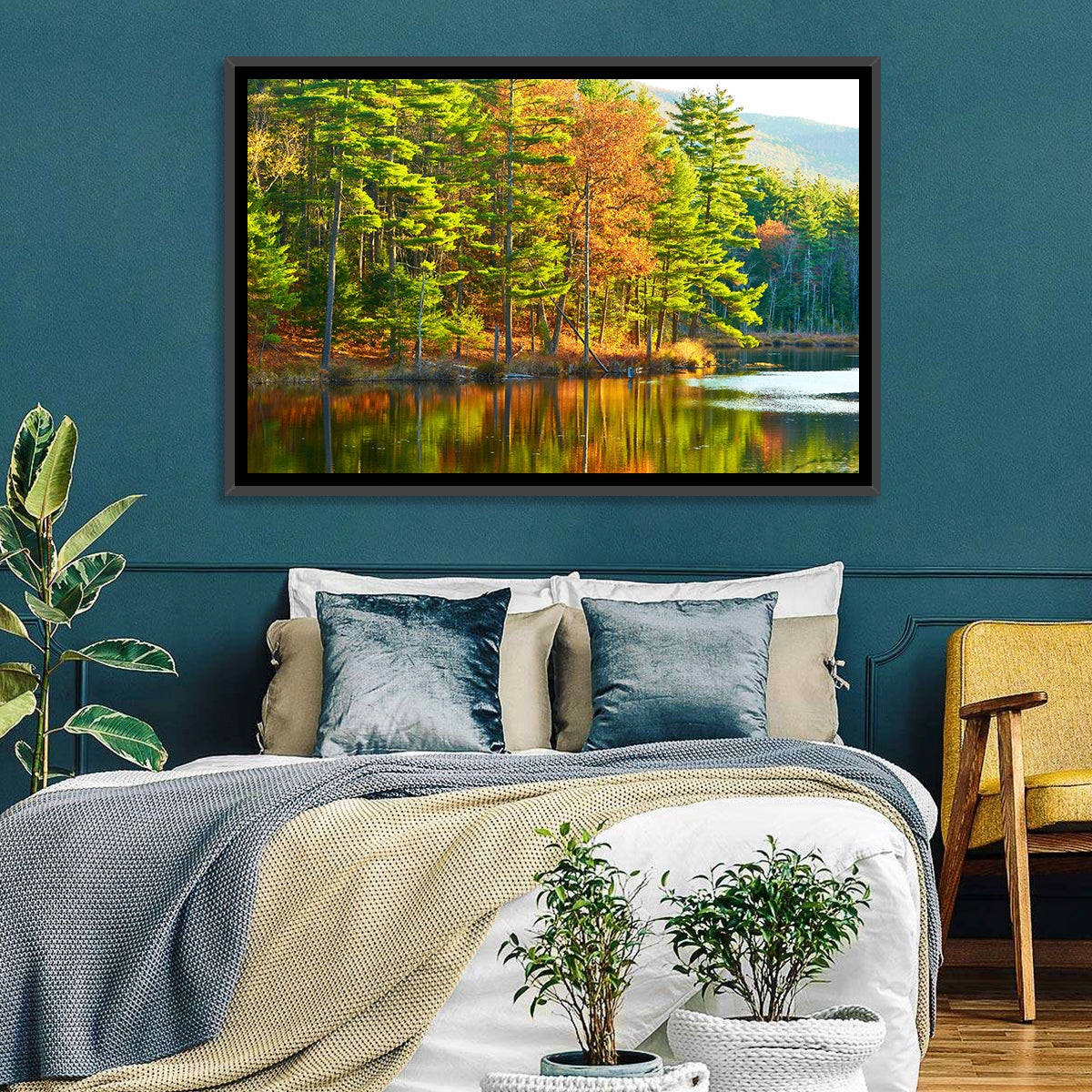 White Mountain National Forest Reflection Wall Art in a room, landscape