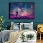 Lone Tree Under Nebula Sky Wall Art