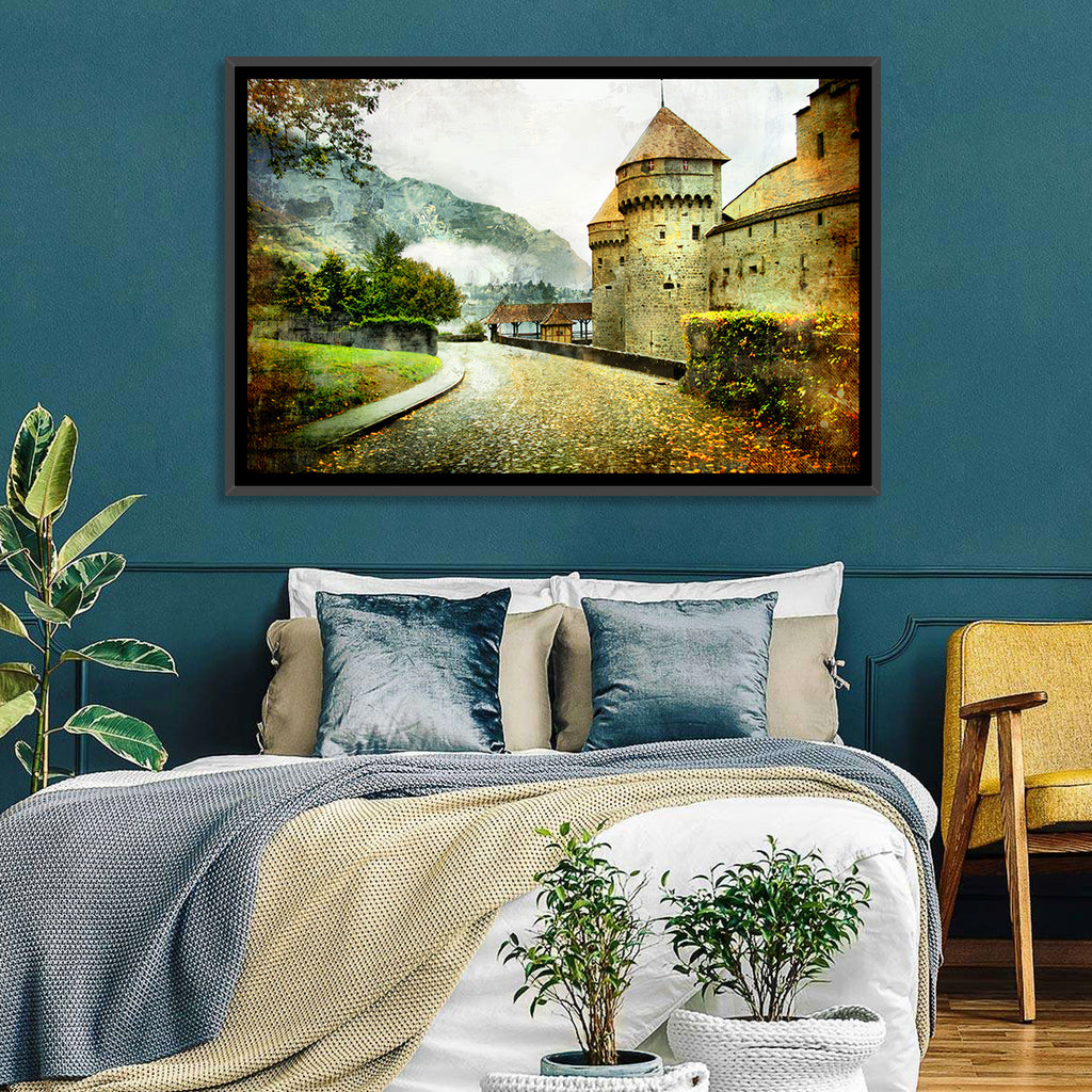 Autumn Approach to Chillon Castle Wall Art