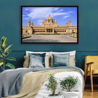 Umaid Bhawan Palace Under Clear Blue Sky Wall Art