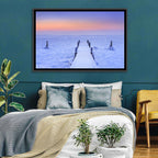 Frosted Jetty at Sunrise Wall Art