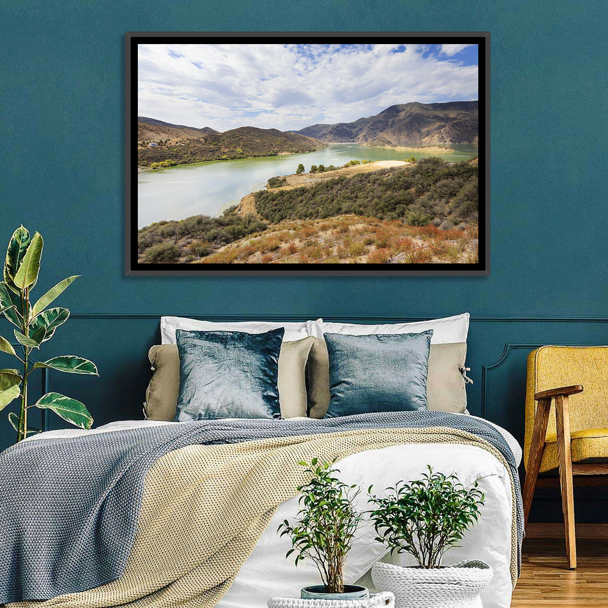 Pyramid Lake Vista Wall Art in a room, landscape