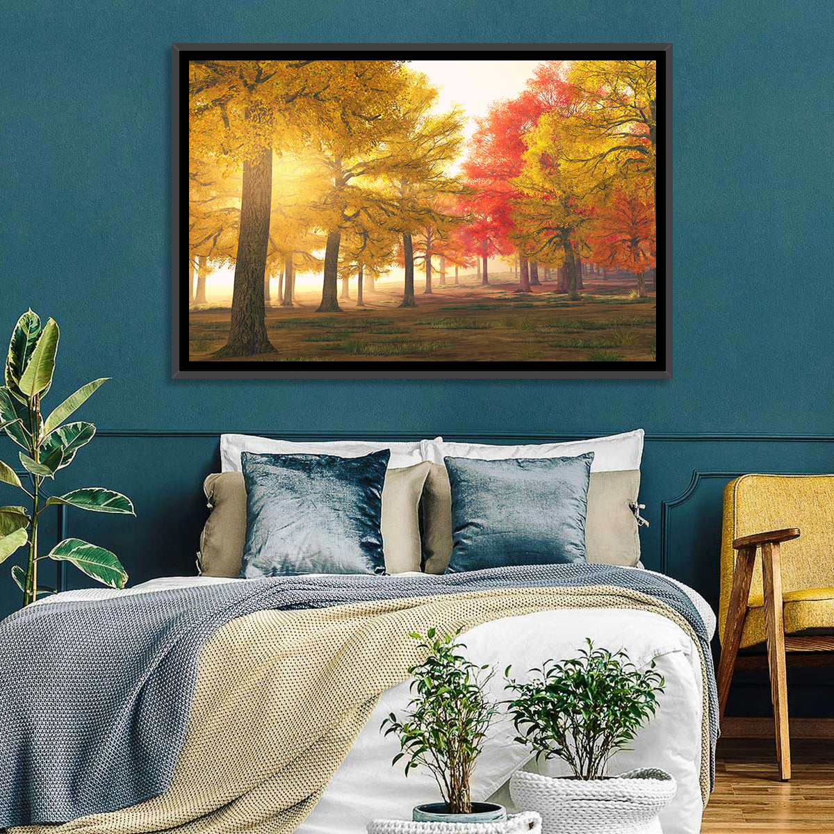 Foggy Autumn Forest Wall Art