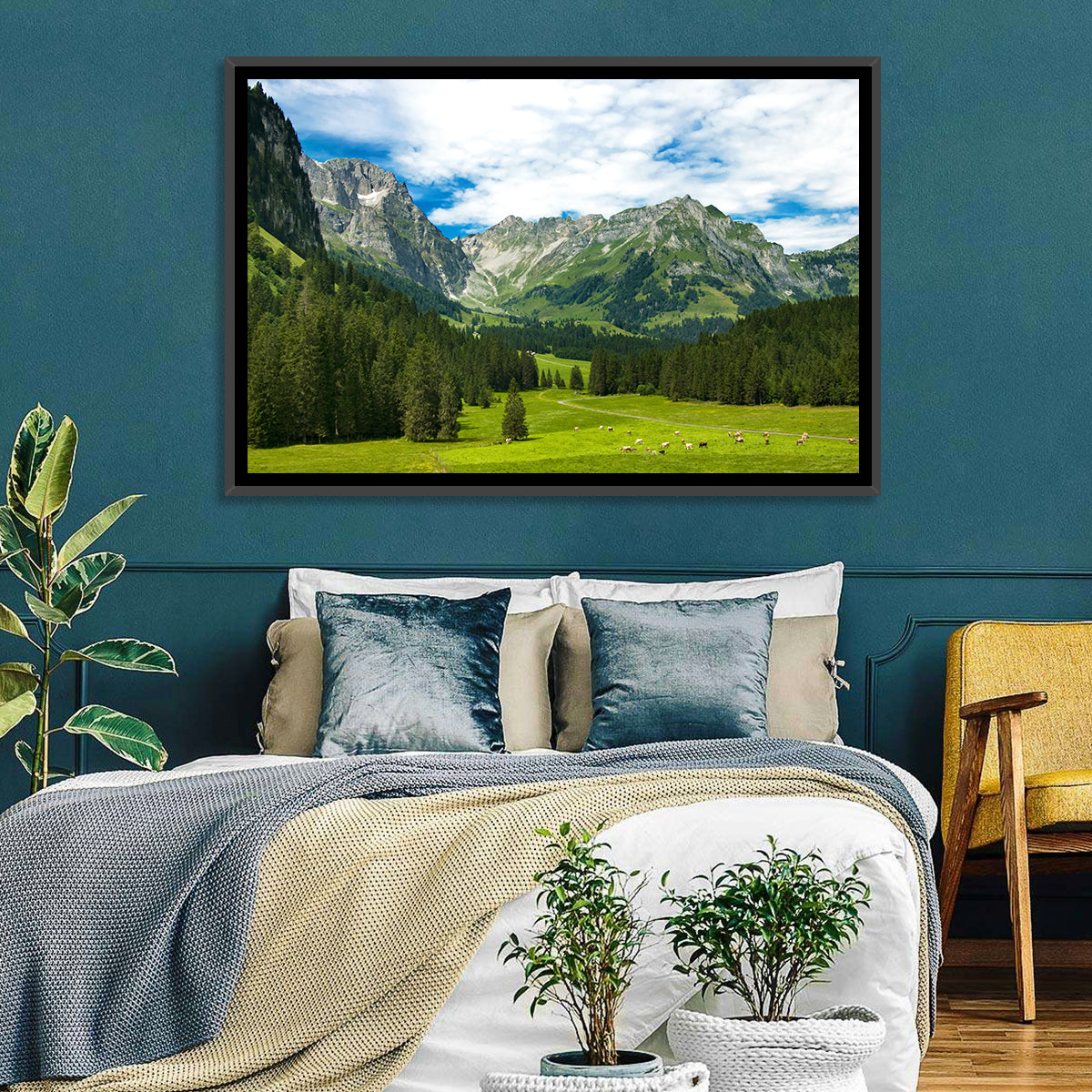 Arnibach Valley Summer Meadow Wall Art in a room, landscape