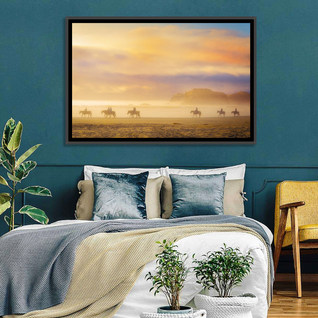 Misty Beach Horseback Riders Wall Art