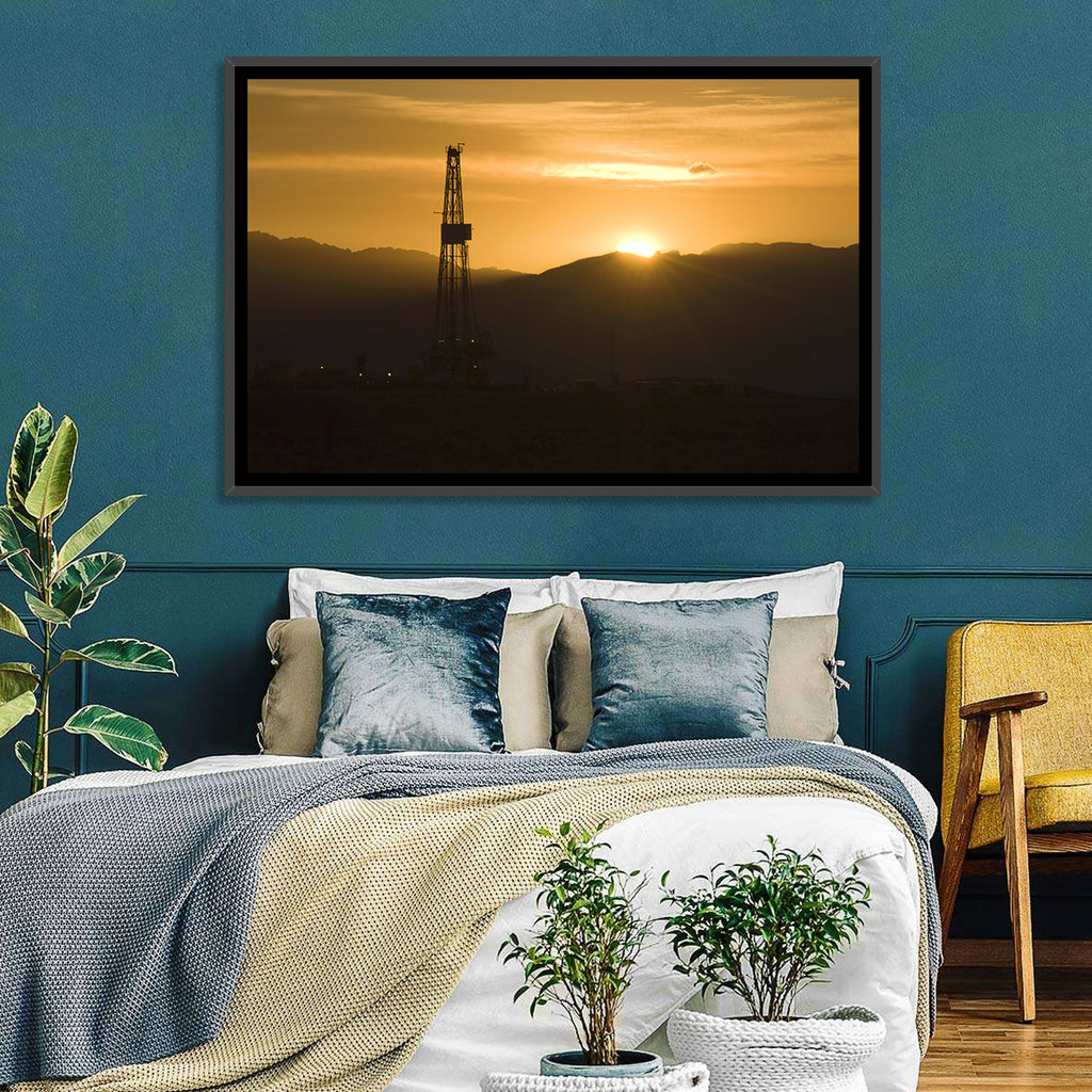 Sunrise Over Drilling Rig Wall Art