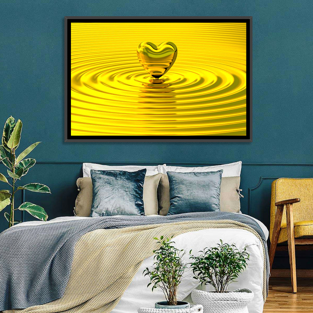 Golden Heart Ripples Wall Art