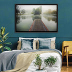 Wooden Pier on Foggy Lake Wall Art