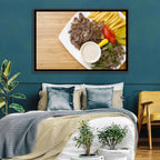 Shawarma and Fries Flat Lay Wall Art