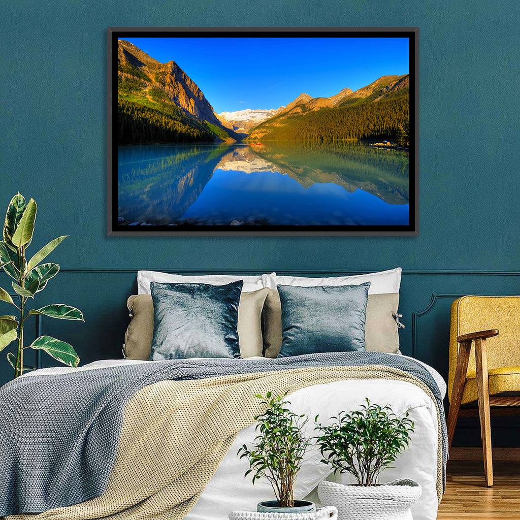 Lake Louise Canoe Reflection Wall Art
