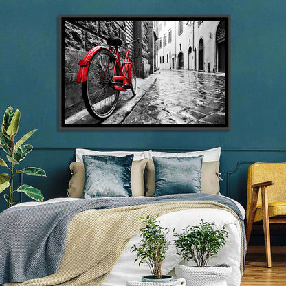 Retro Bicycle in Street Wall Art