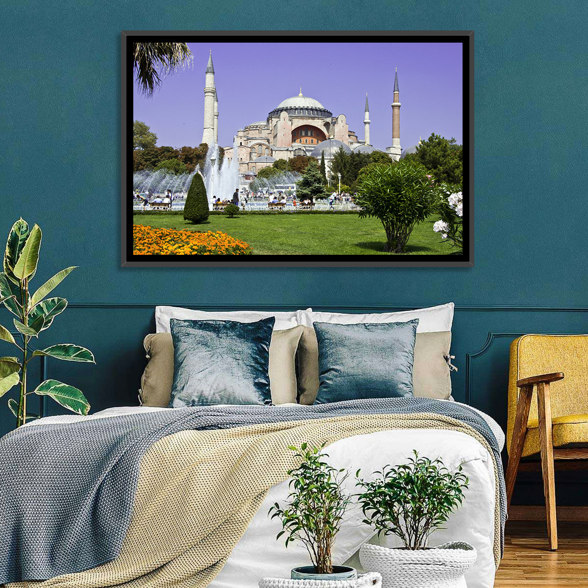 Hagia Sophia Fountain Gardens Istanbul Wall Art in a room, landscape