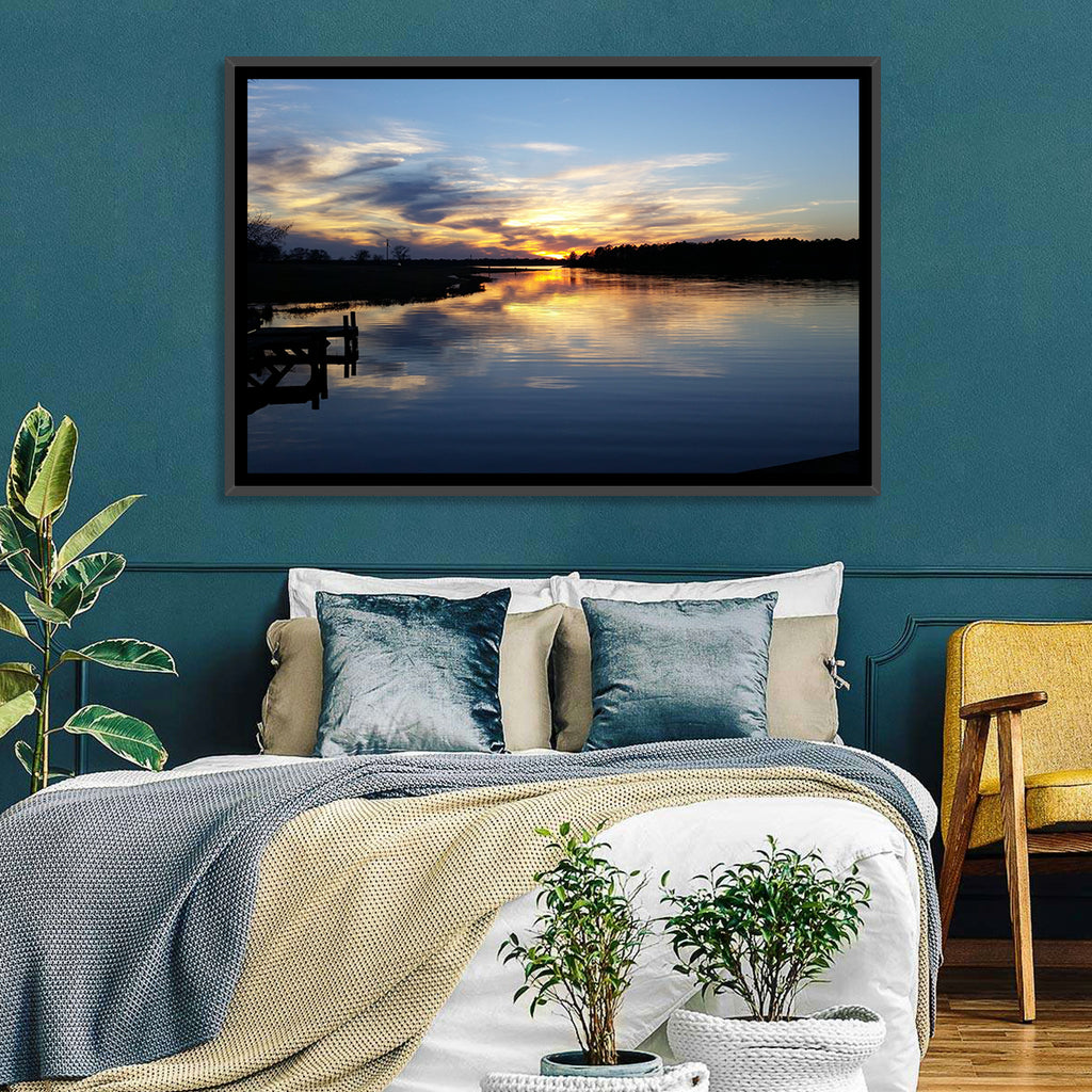 Lake Palestine Pier at Sunset Wall Art
