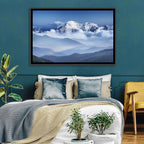 Snow-capped Peaks in Clouds Wall Art