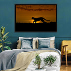 Cougar Silhouette at Sunset Wall Art