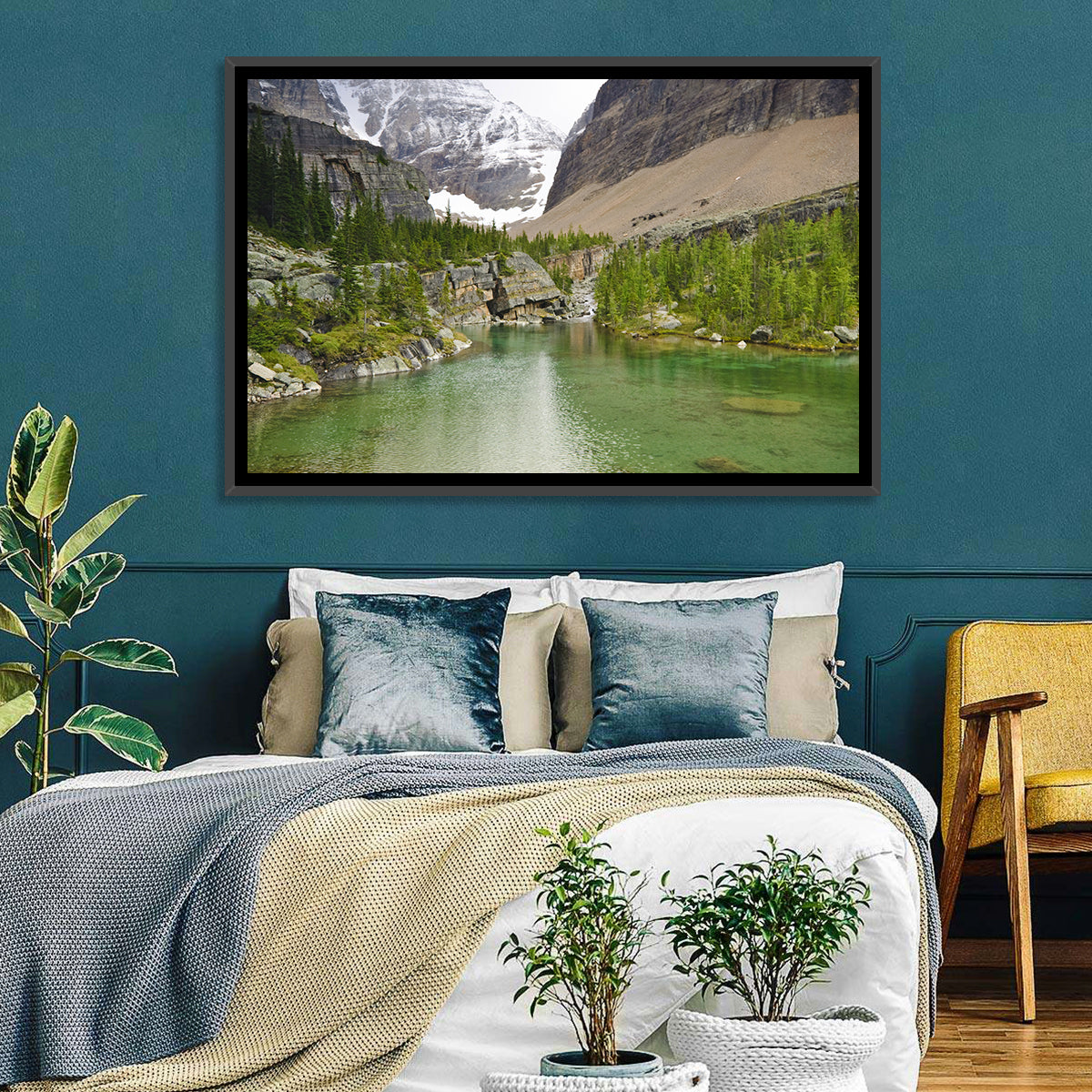 Lake Oesa Alpine View Wall Art in a room, landscape