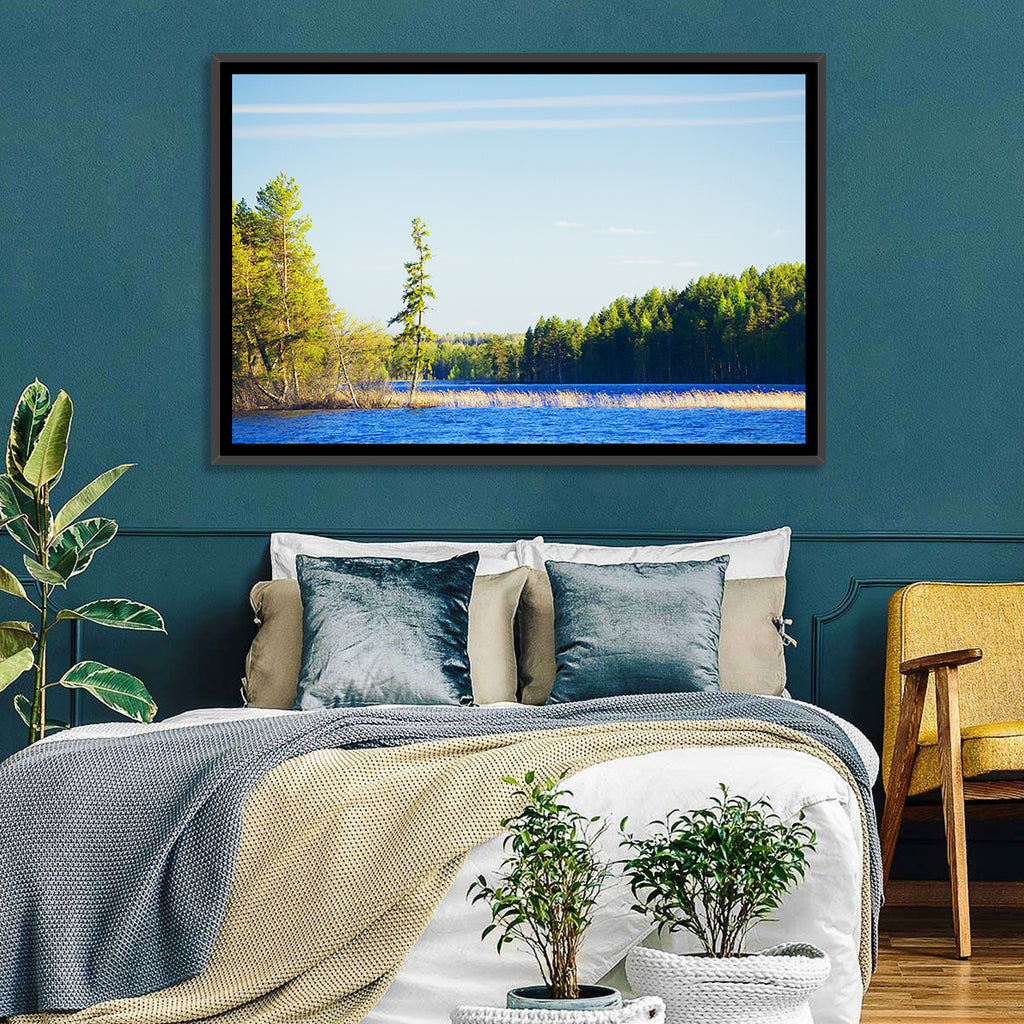 Summer Forest Lake Shoreline Wall Art