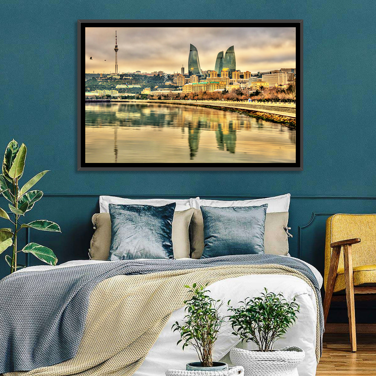 Baku Reflection Wall Art in a room, landscape