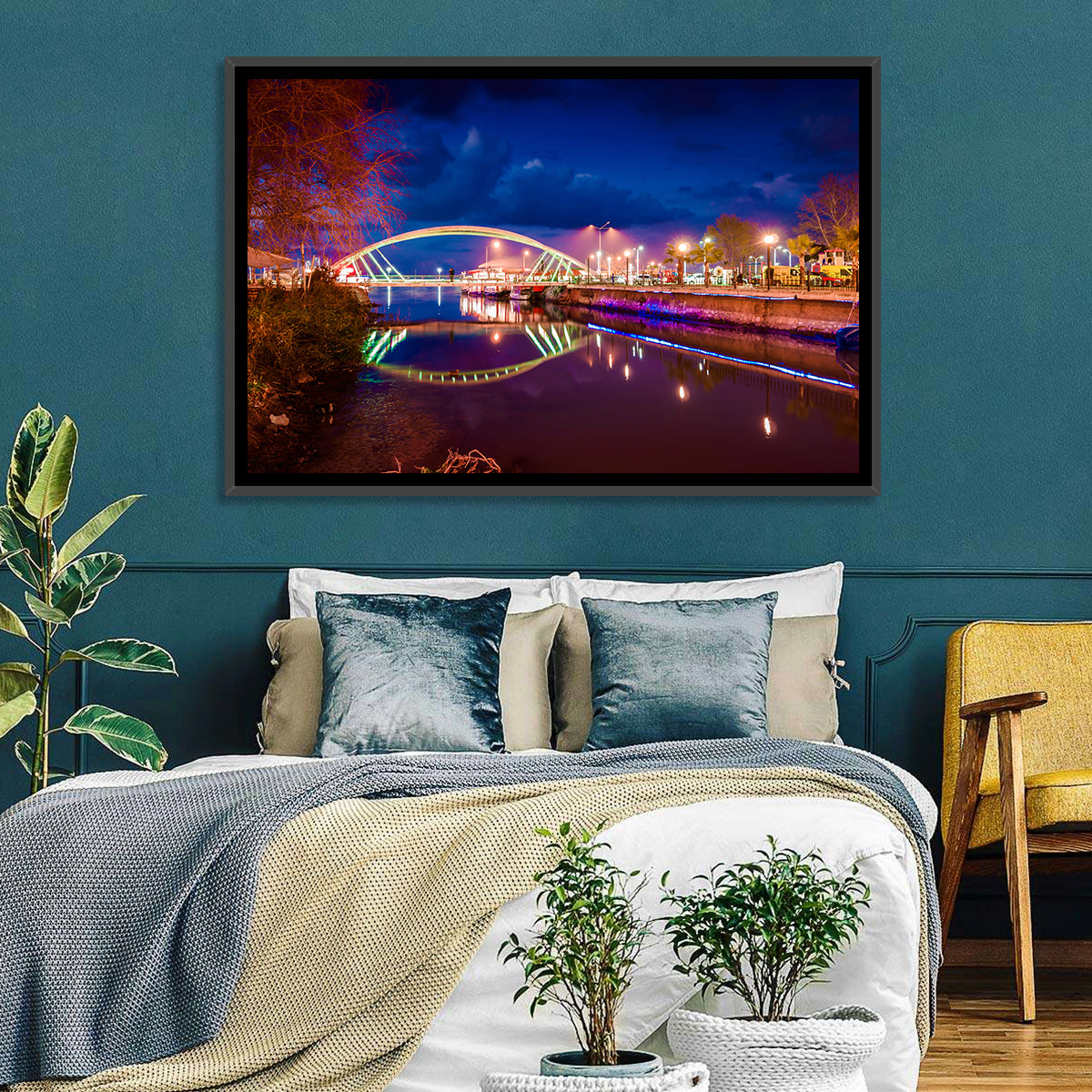 Lovers Bridge Nightscape Wall Art