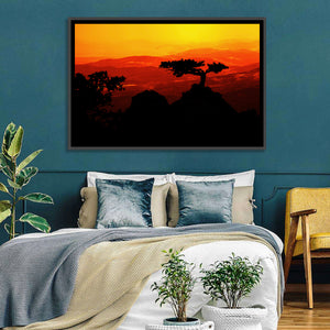 African Sunset Landscape Wall Art