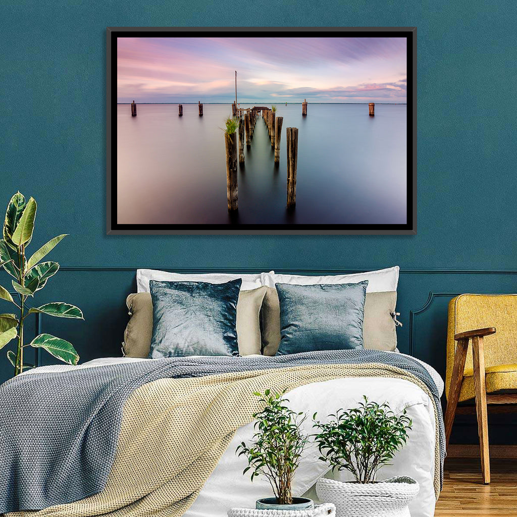 Lake Monroe Pier at Dusk Wall Art