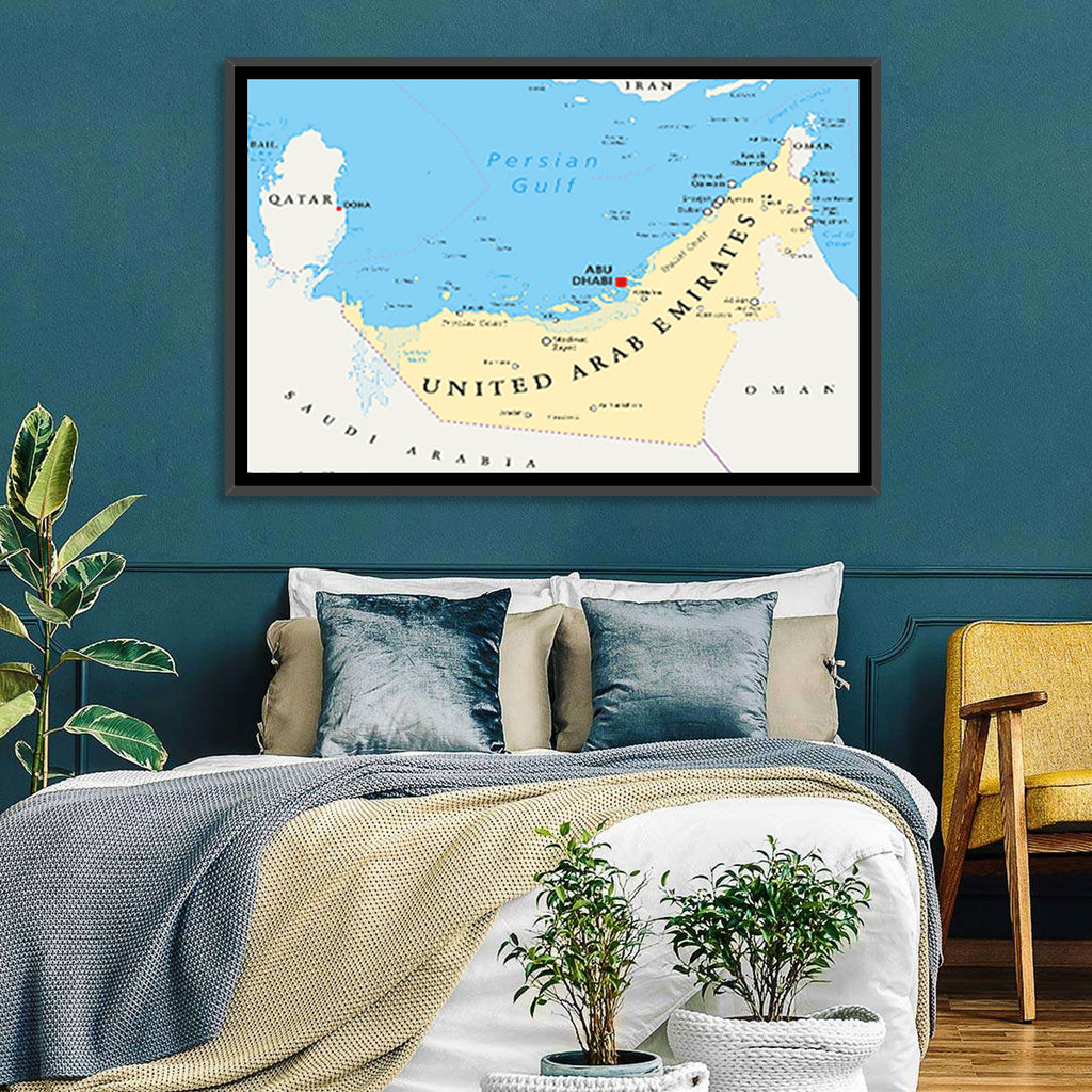 UAE Political Map Wall Art