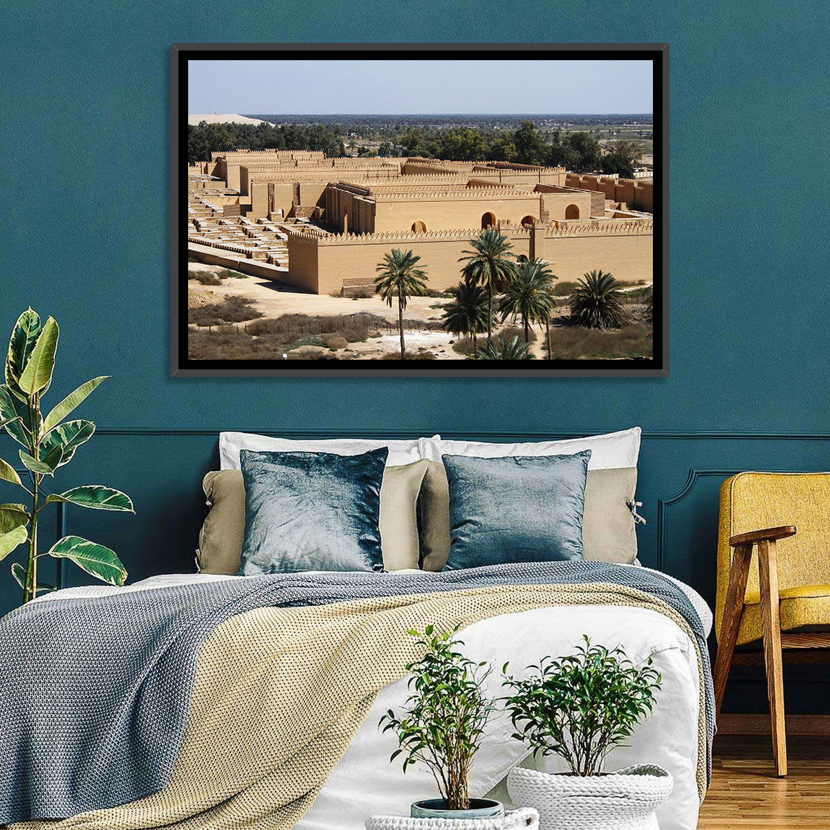 Babylon Palace Ruins Wall Art in a room, landscape