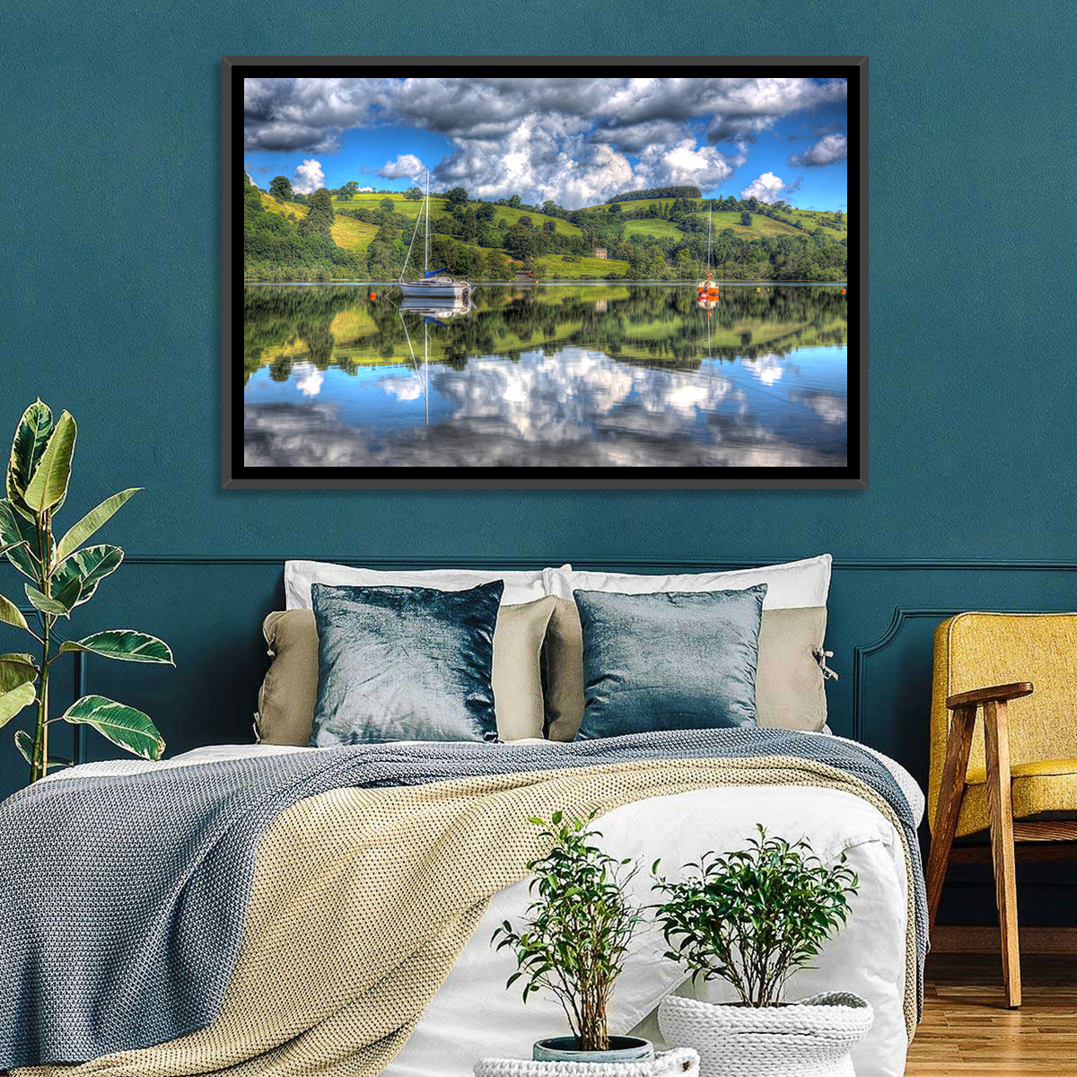 Sailboats on Ullswater Wall Art in a room, landscape