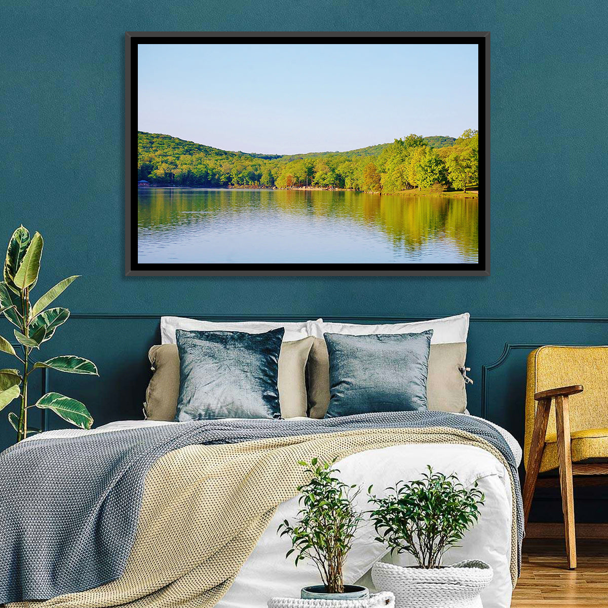 Sebago Lake Wall Art in a room, landscape