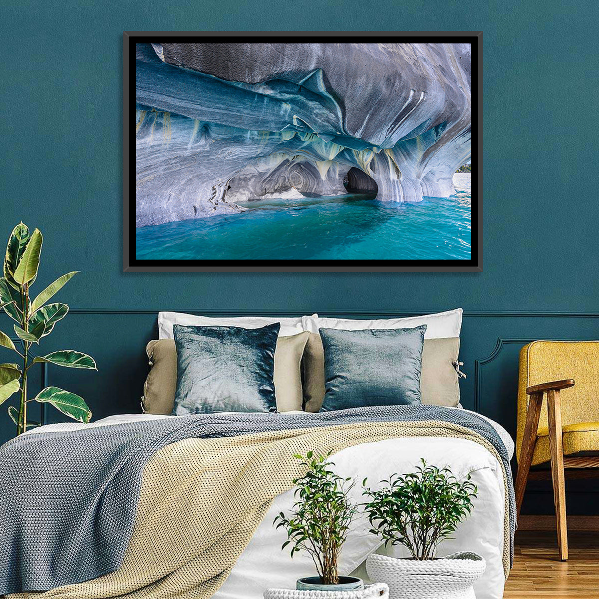 General Carrera Marble Caves Wall Art in a room, landscape