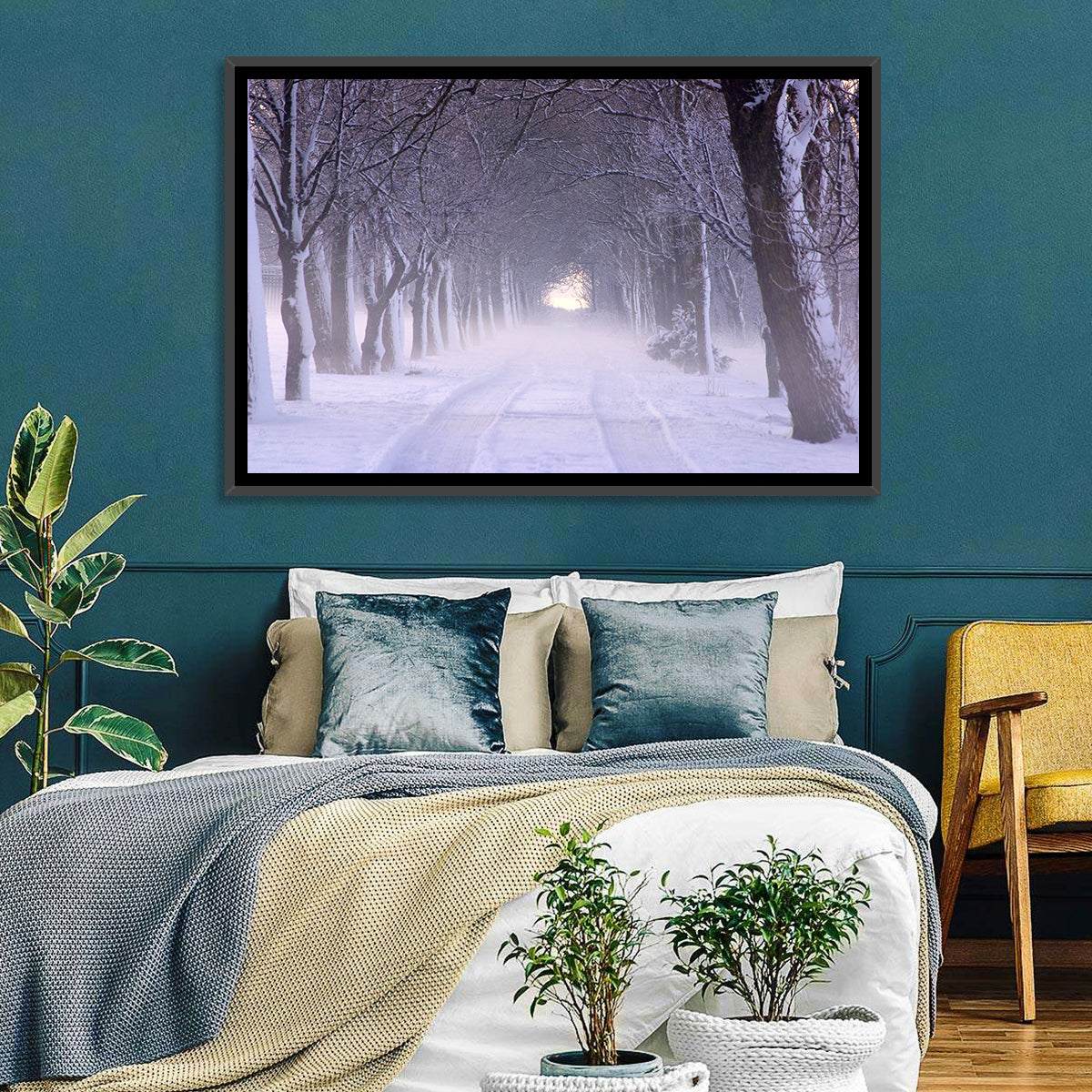 Kuressaare Park Snowy Path Wall Art in a room, landscape
