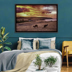 Two Kangaroos at Sunset Coast Wall Art