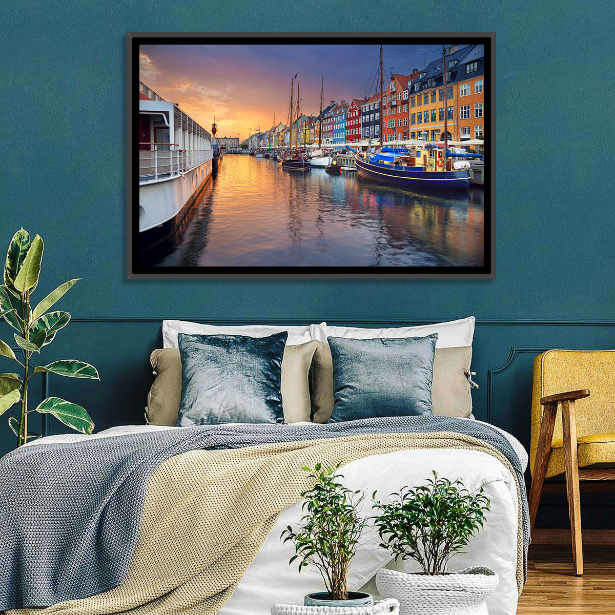 Nyhavn Canal at Sunset Wall Art