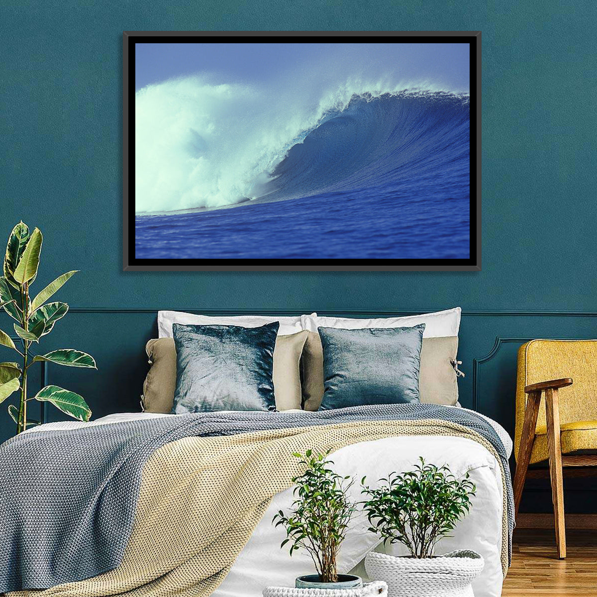 Deep Blue Barrel Wave Wall Art