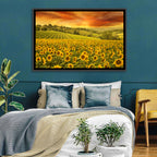 Sunflower Field at Golden Hour Wall Art